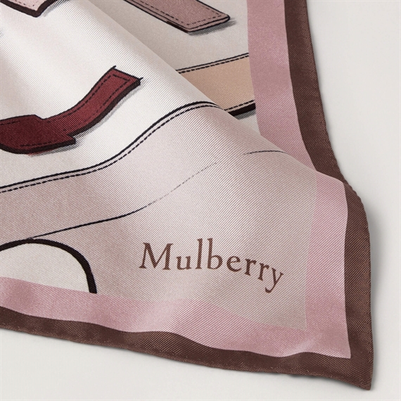 Mulberry Square Scarf Bayswater Workshop Blossom Pink Silk Twill